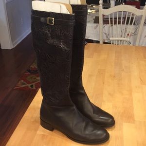 Dark brown leather boots